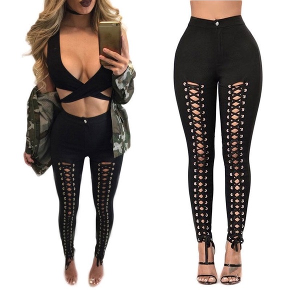 NEW! Lace-up Leggings - Picture 2 of 4